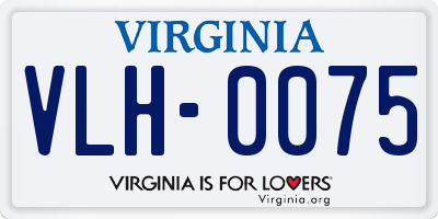VA license plate VLH0075