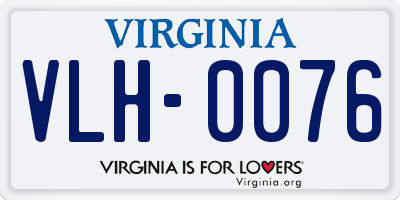 VA license plate VLH0076