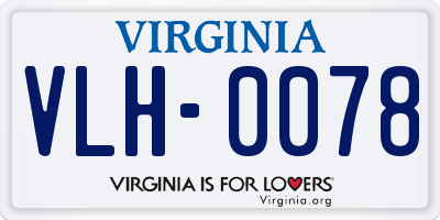VA license plate VLH0078
