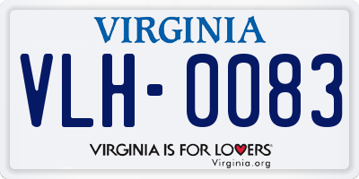 VA license plate VLH0083