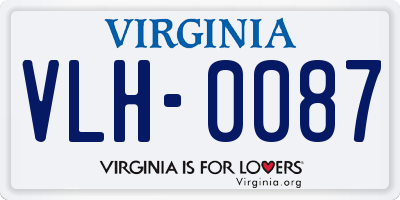 VA license plate VLH0087