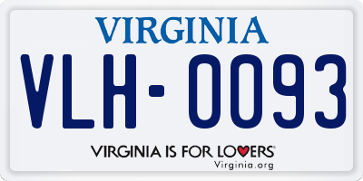 VA license plate VLH0093