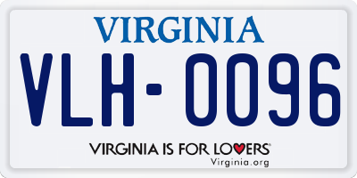 VA license plate VLH0096