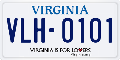 VA license plate VLH0101