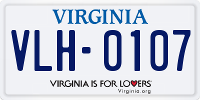 VA license plate VLH0107
