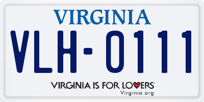 VA license plate VLH0111