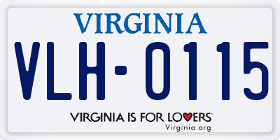 VA license plate VLH0115