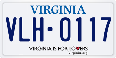 VA license plate VLH0117