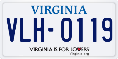 VA license plate VLH0119