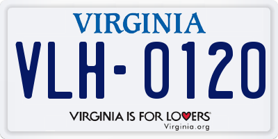 VA license plate VLH0120
