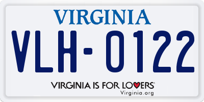 VA license plate VLH0122