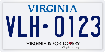 VA license plate VLH0123