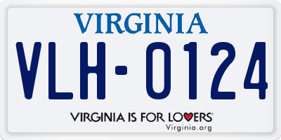 VA license plate VLH0124