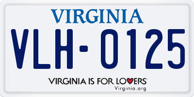 VA license plate VLH0125