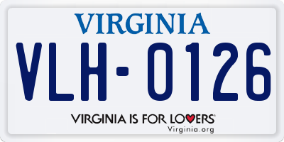 VA license plate VLH0126