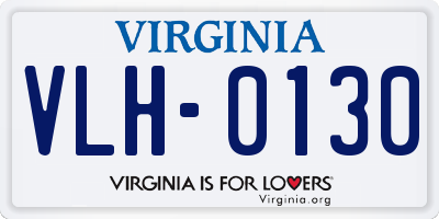 VA license plate VLH0130