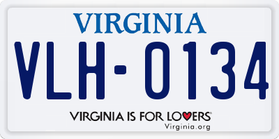 VA license plate VLH0134