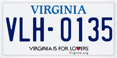 VA license plate VLH0135