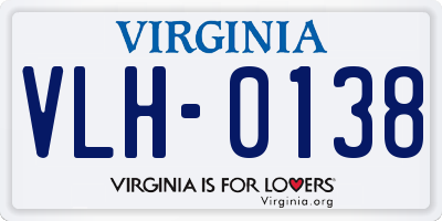 VA license plate VLH0138