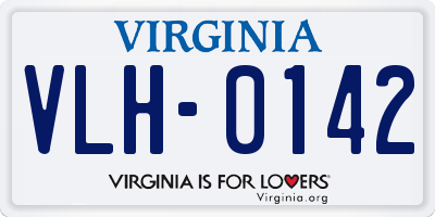 VA license plate VLH0142