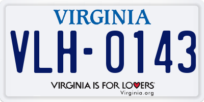 VA license plate VLH0143