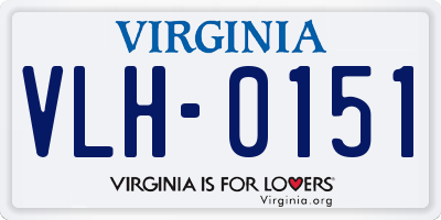 VA license plate VLH0151