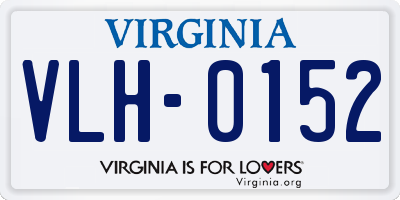 VA license plate VLH0152