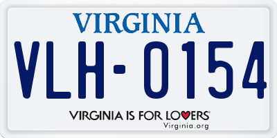 VA license plate VLH0154