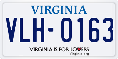 VA license plate VLH0163