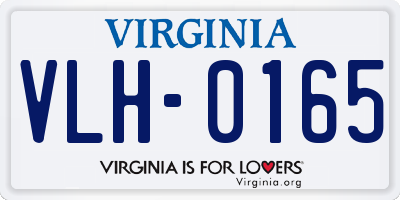 VA license plate VLH0165