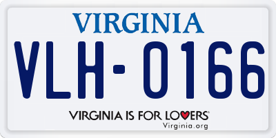 VA license plate VLH0166