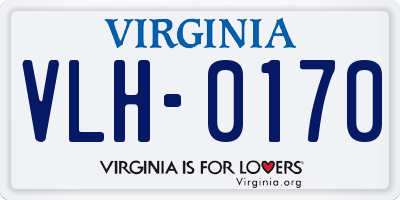 VA license plate VLH0170