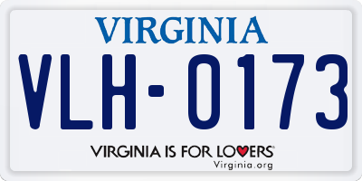 VA license plate VLH0173