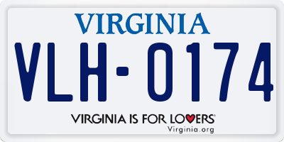 VA license plate VLH0174
