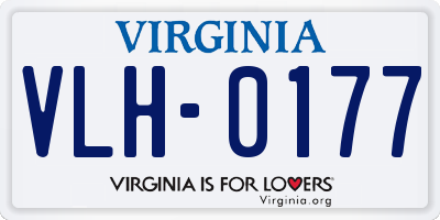 VA license plate VLH0177
