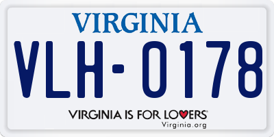 VA license plate VLH0178