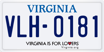 VA license plate VLH0181