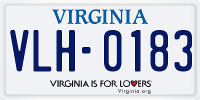 VA license plate VLH0183