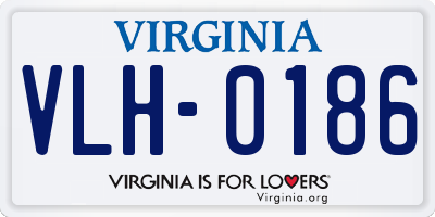 VA license plate VLH0186