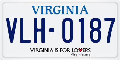 VA license plate VLH0187