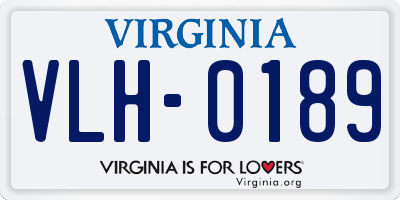 VA license plate VLH0189