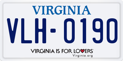 VA license plate VLH0190