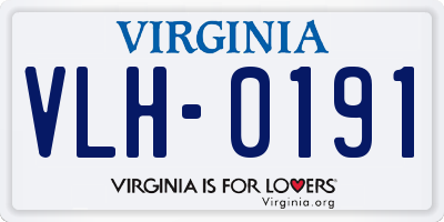 VA license plate VLH0191