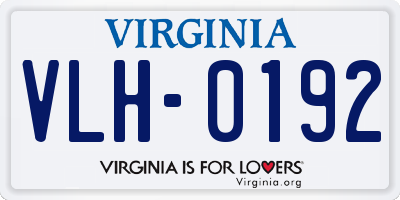 VA license plate VLH0192