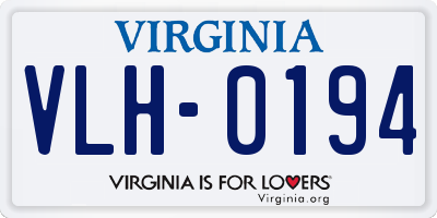 VA license plate VLH0194