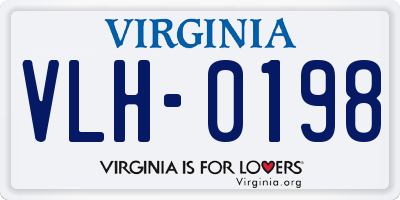 VA license plate VLH0198