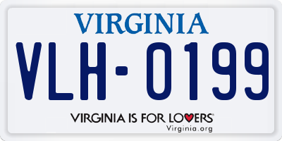 VA license plate VLH0199
