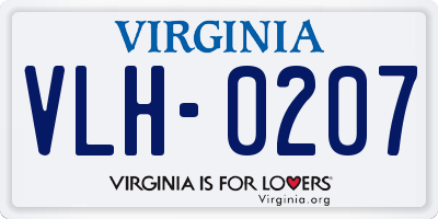 VA license plate VLH0207