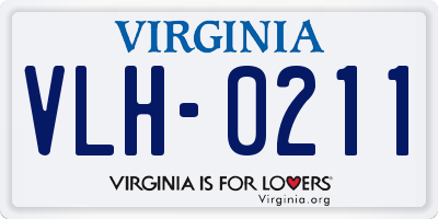 VA license plate VLH0211