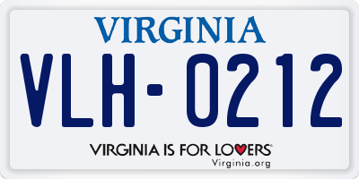 VA license plate VLH0212